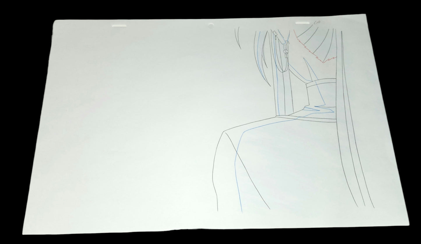 Ah My Goddess! Urd animation genga 7 pc set w handdrawn background layout