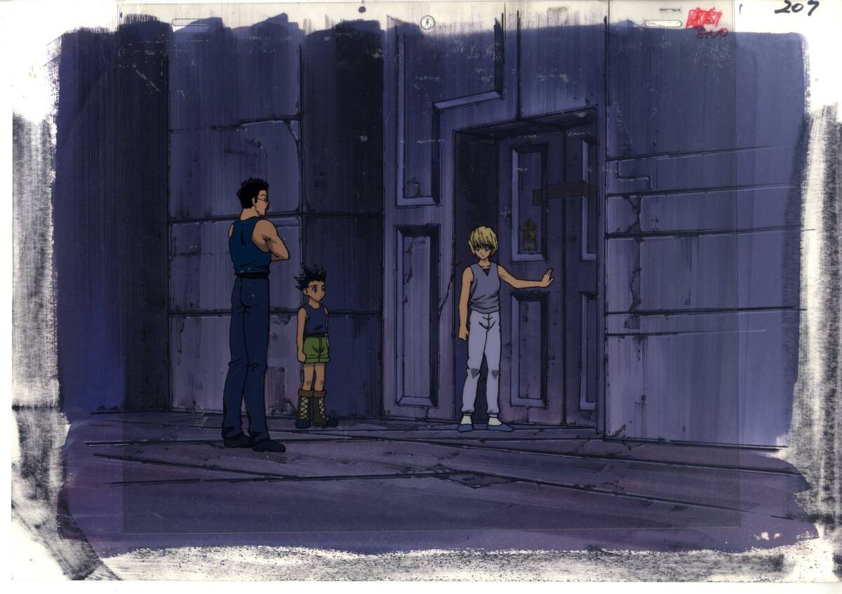 Hunter x Hunter: Kurapika + Gon + Leorio animation cel with original background