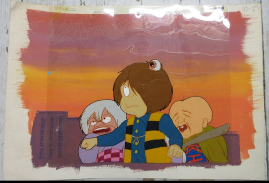 GeGeGe No Kitaro: Kitaro stargazing with eyeball man + original background