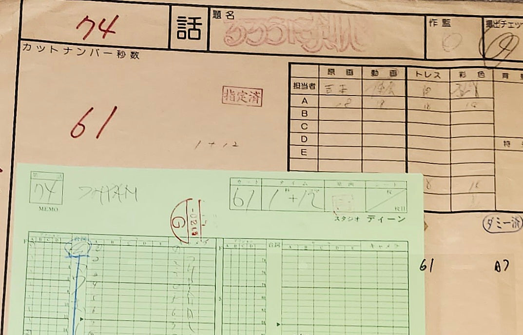 Rurouni Kenshin: Sanosuke animation layout + genga ep 74