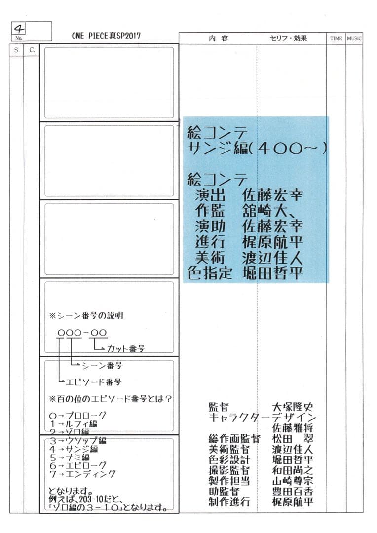 One Piece: Episode of East Blue storyboard