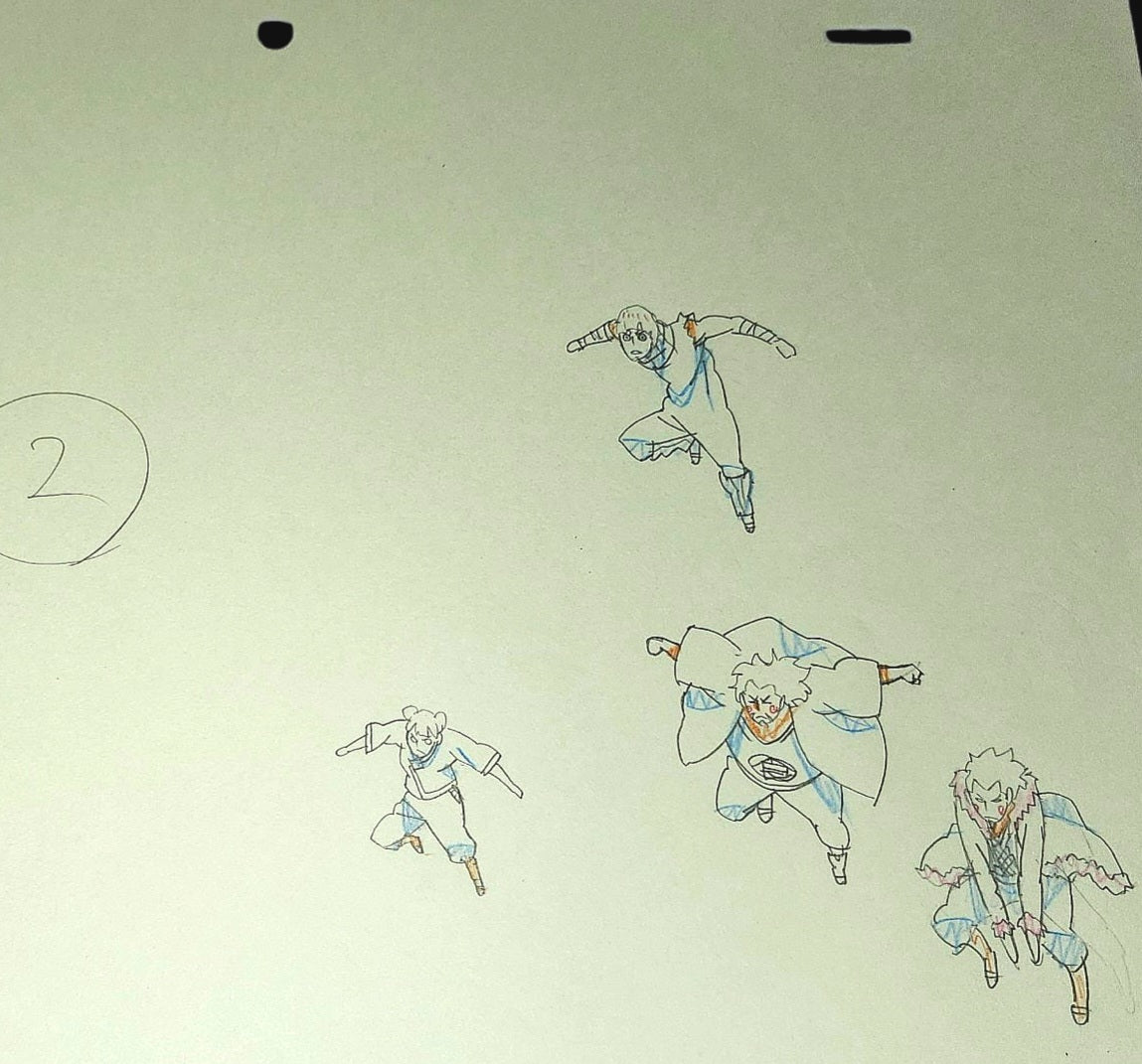 Naruto Shippuden: Rock Lee, Kiba, Choji& Ten ten animation genga