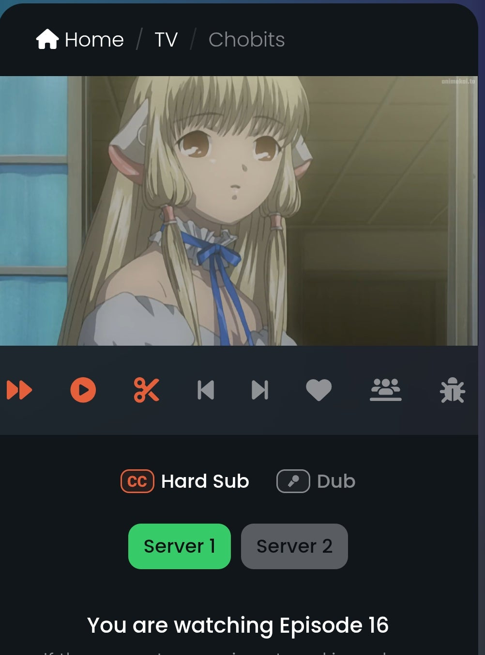 Chobits: Chi animation layout genga #3