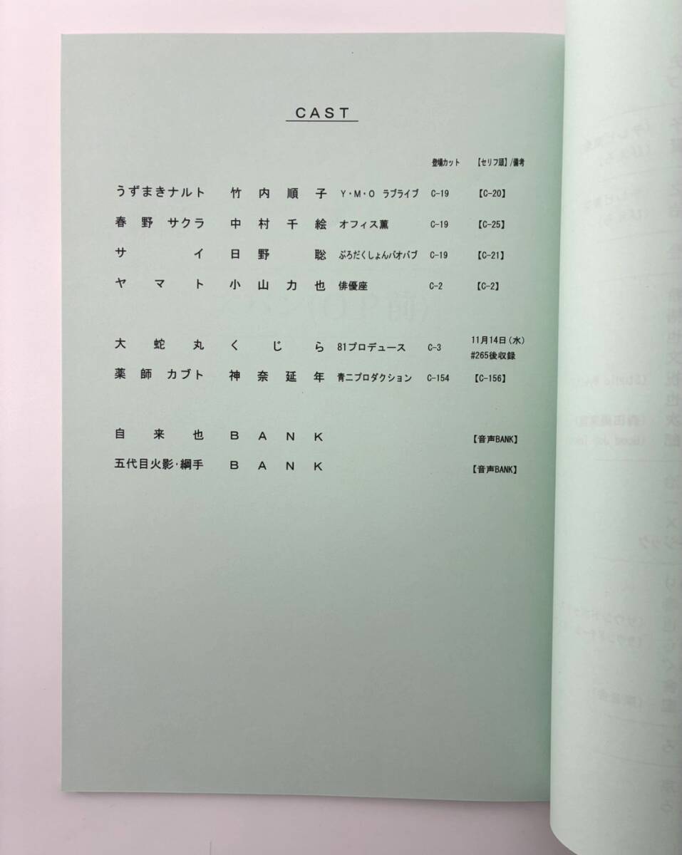 Naruto Shippuden #264 original studio script