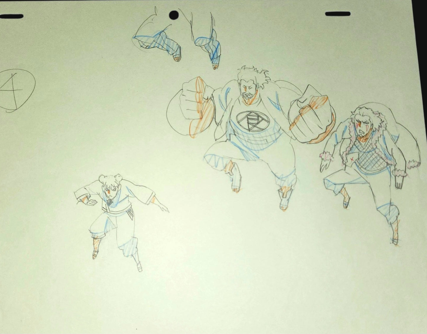 Naruto Shippuden: Rock Lee, Kiba, Choji& Ten ten animation genga