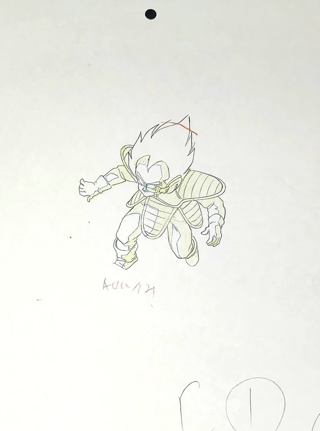Dragonball z: Vegeta first appearance on earth w scouter +tail by Takeo Ide