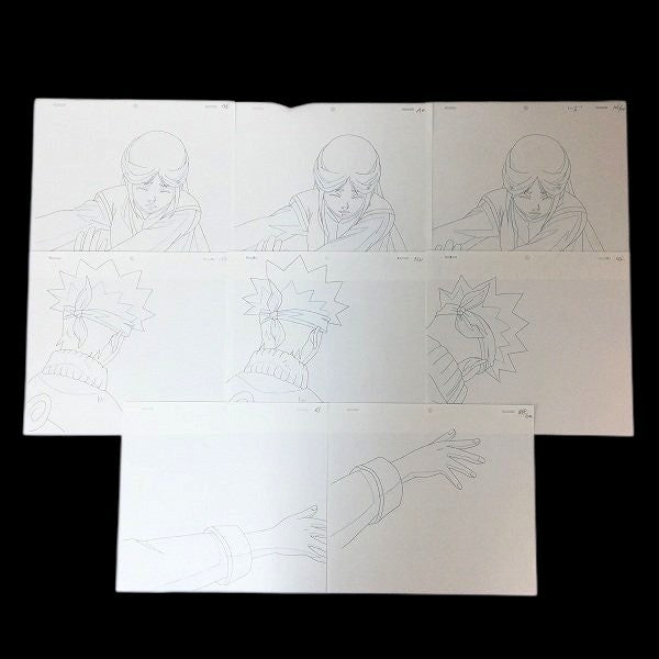 Naruto: Naruto + Princess Haruna animation genga + douga + layout 53 pc lot w timesheet & lg envelope