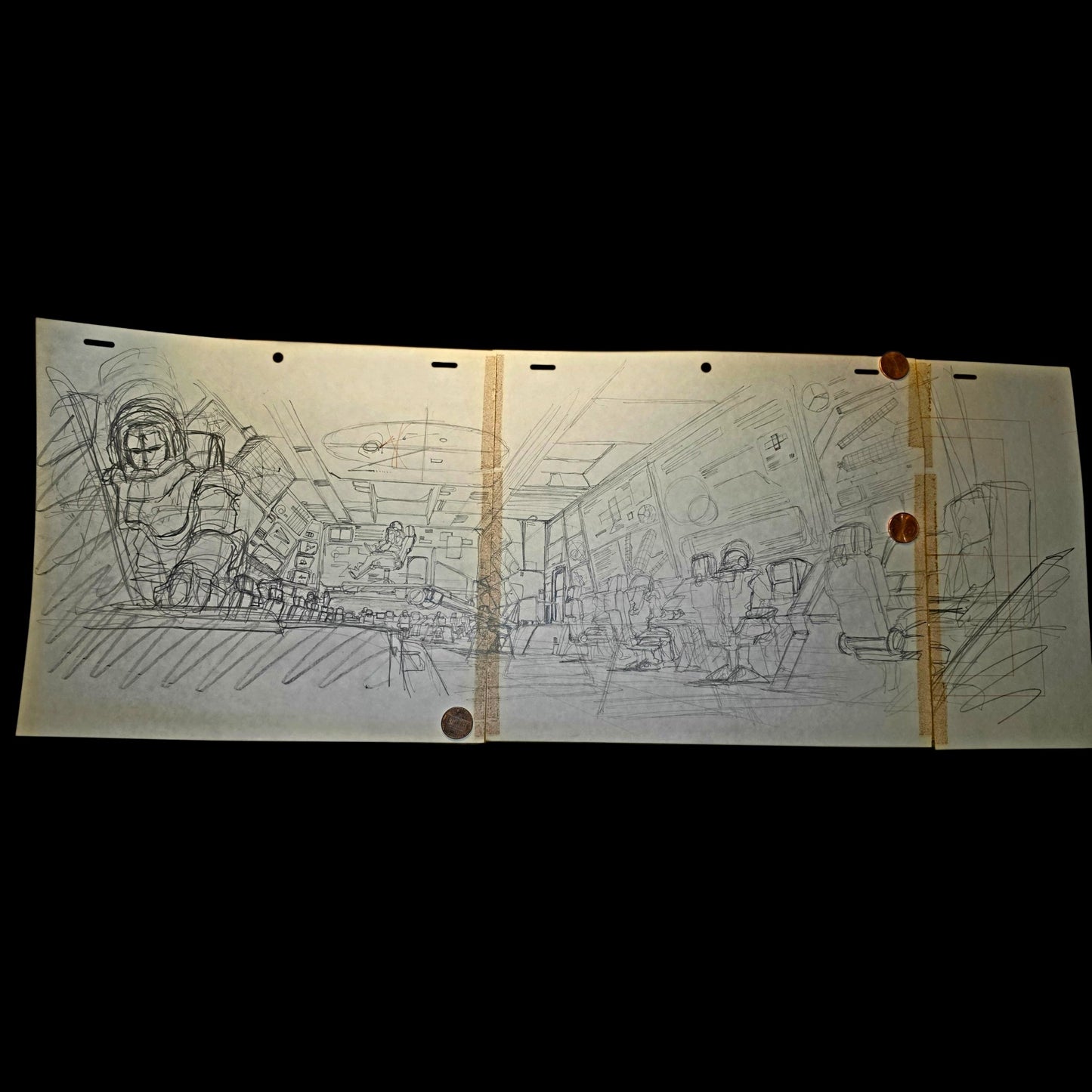 Mobile Suit Gundam 0083 Stardust Memory: *UNIQUE* The Bridge? Animation Rough Pan genga
