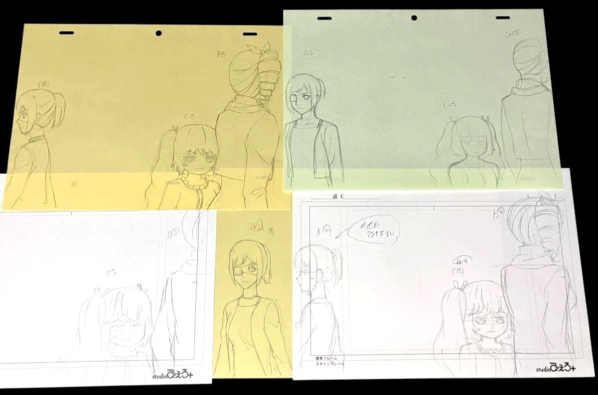 Tokyo Ghoul:re: Haise Sasaki / Ken Kaneki,Tooru Mutsuki, Saiko Yonebayashi, Kuki Urie & Ginshi Shirazu animation layout genga lot of 42