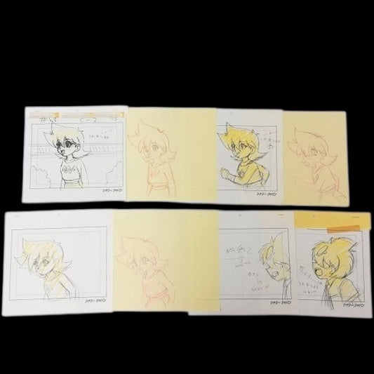 Beyblade VForce: Hiromi Tachibana (Hilary) & Kyouju (Kenny or "Chief) animation genga/douga huge lot