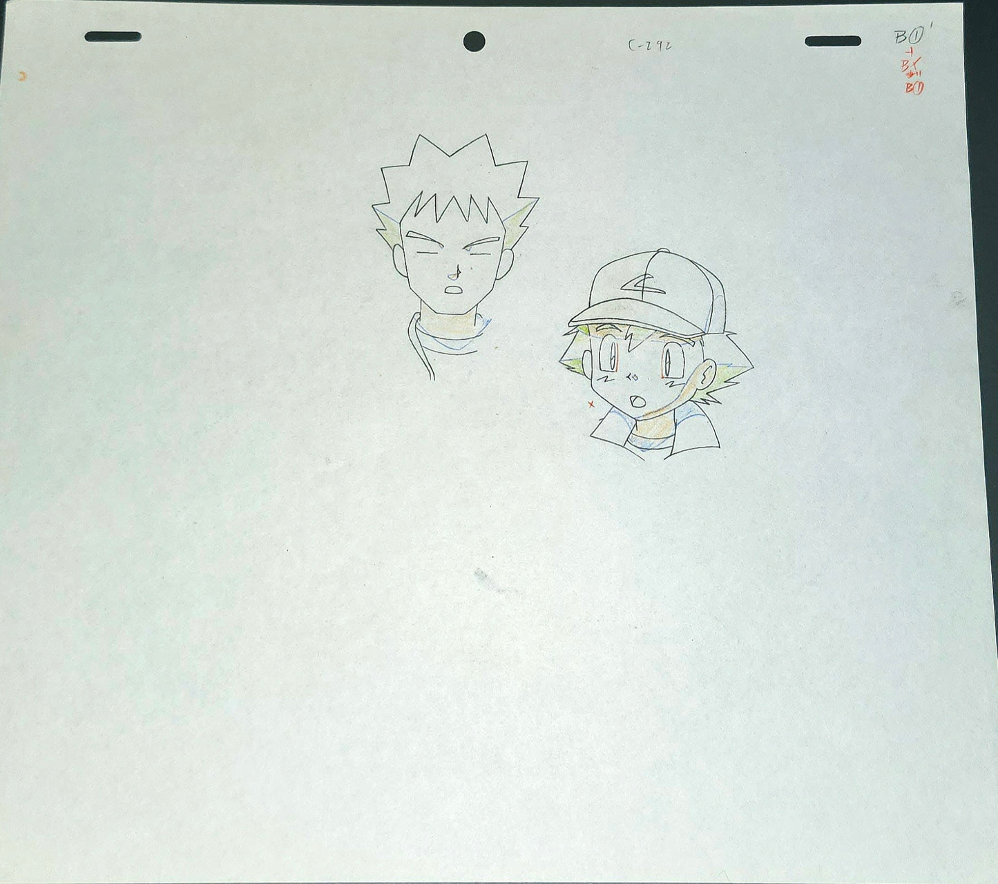 Pokemon: Ash/Satoshi & Brock animation genga