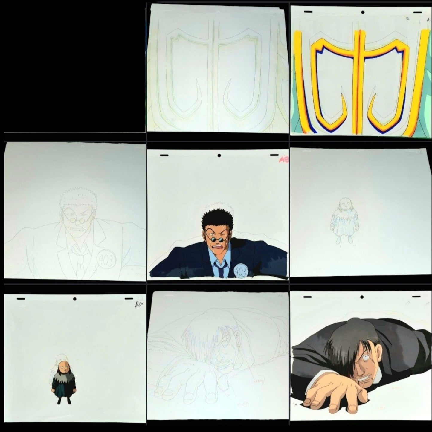 Hunter x hunter lot of 4 animation cels 8 pc set