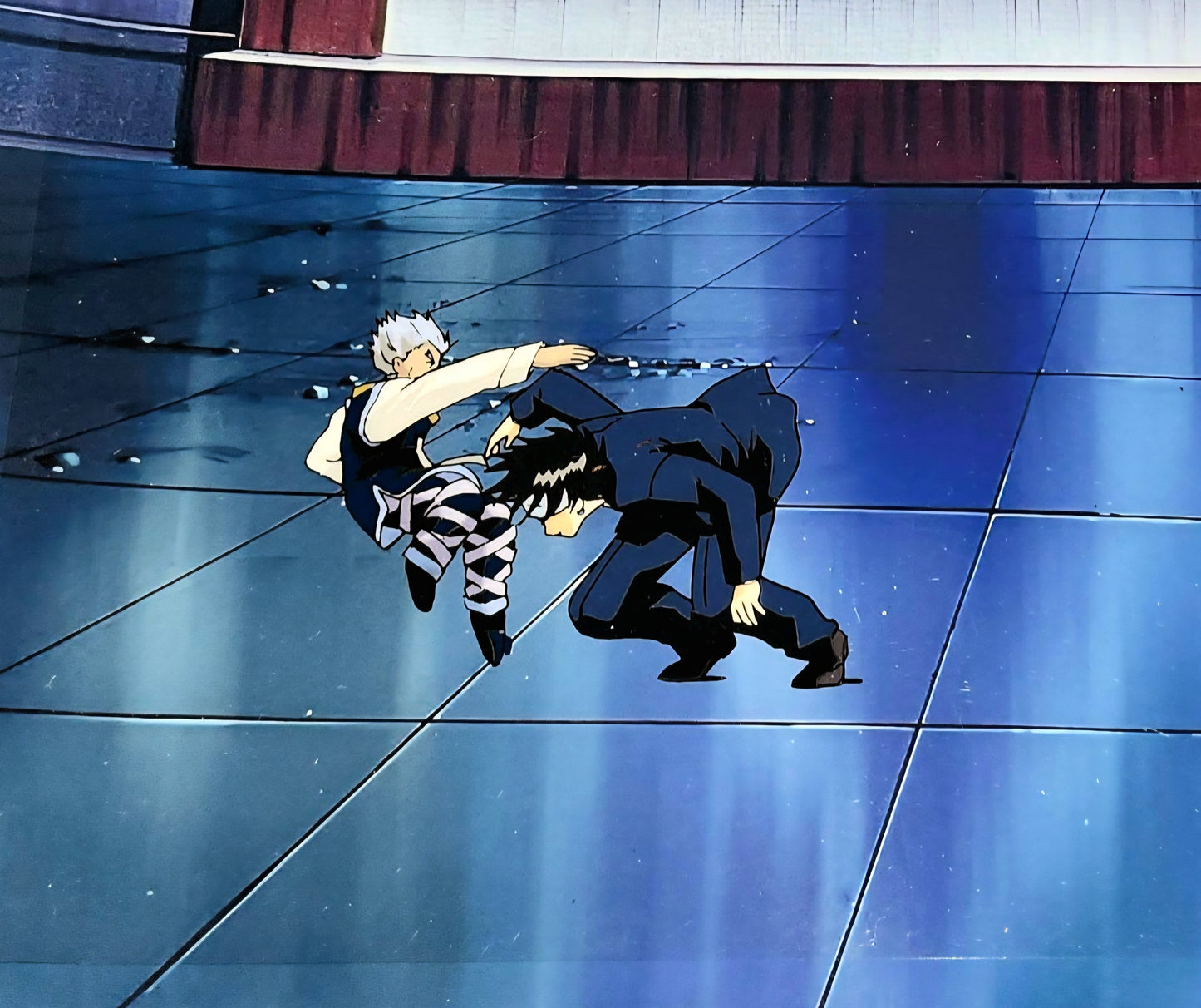 Hunter x Hunter: Xeno vs Chrollo animation cel w background