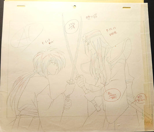 Rurouni Kenshin: Kenshin + Amakusa Shougo 2pc key animation layout genga