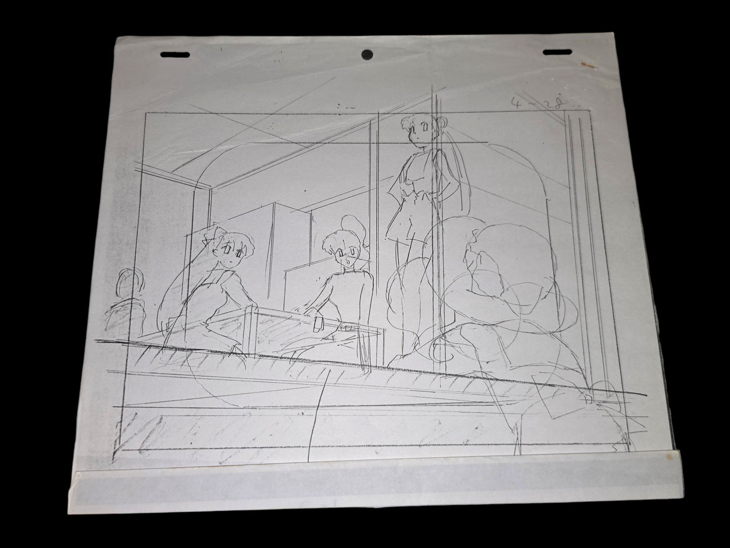 Sailor Moon: Usagi Tsukino, Minako Aino (Sailor Venus), Makoto Kino (Sailor Jupiter) & Chibi-Usa animation genga 4 pc corrections by Shinya Hasegawa