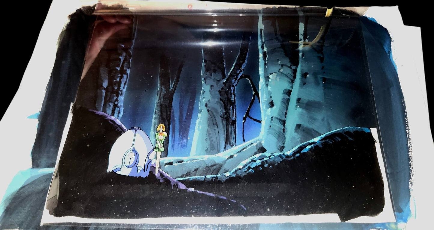 Magic Knight Rayearth: Ferio & Fuu animation cel w original background