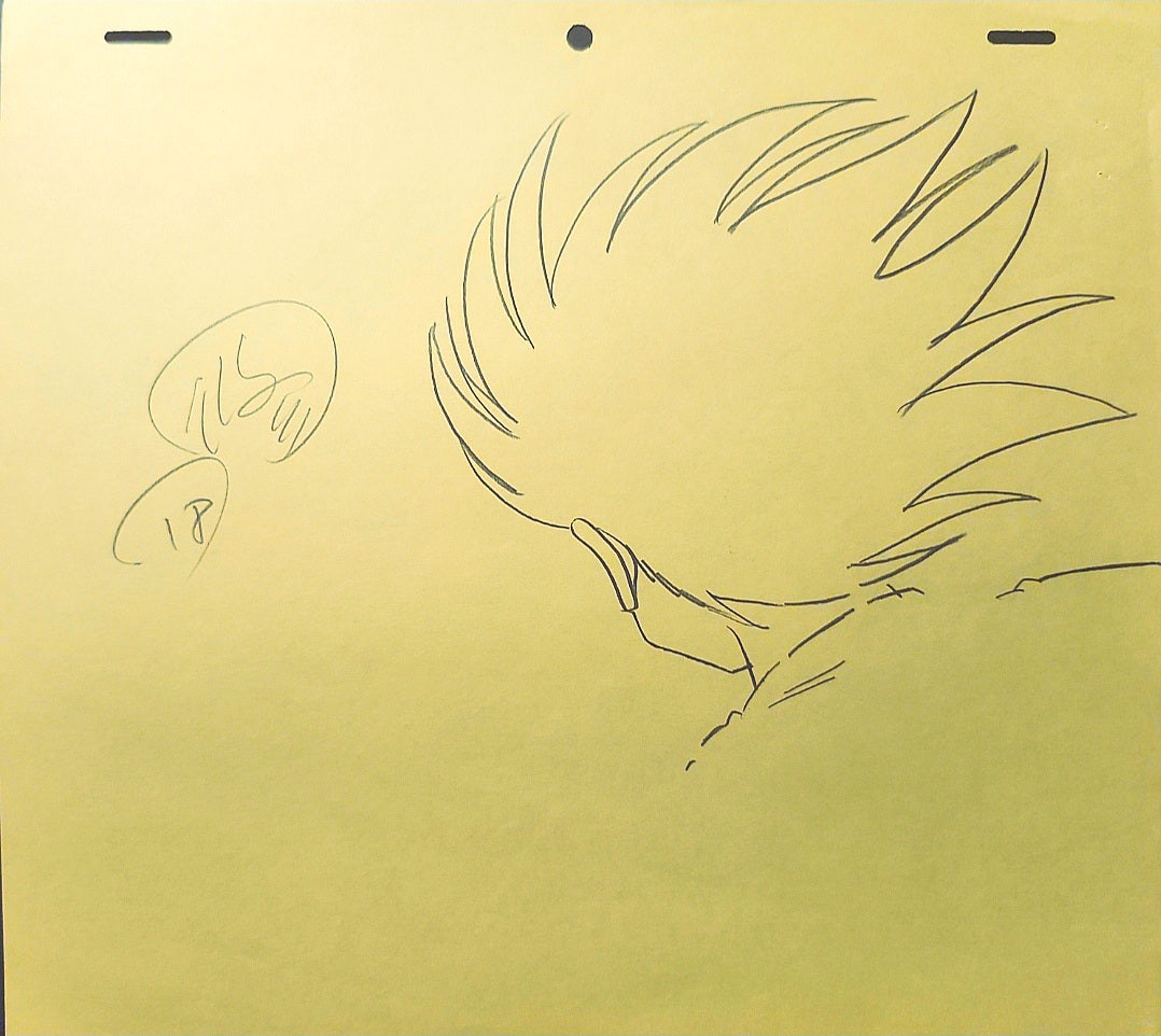Dragonball z: Goku + Chichi on Kintoun/Nimbus animation genga 9 pc