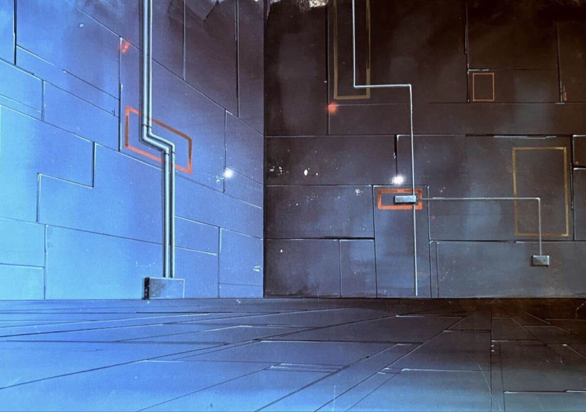 Mobile Suit Gundam Wing: Atmospheric re-entry shuttle large pan animation cel + original background
