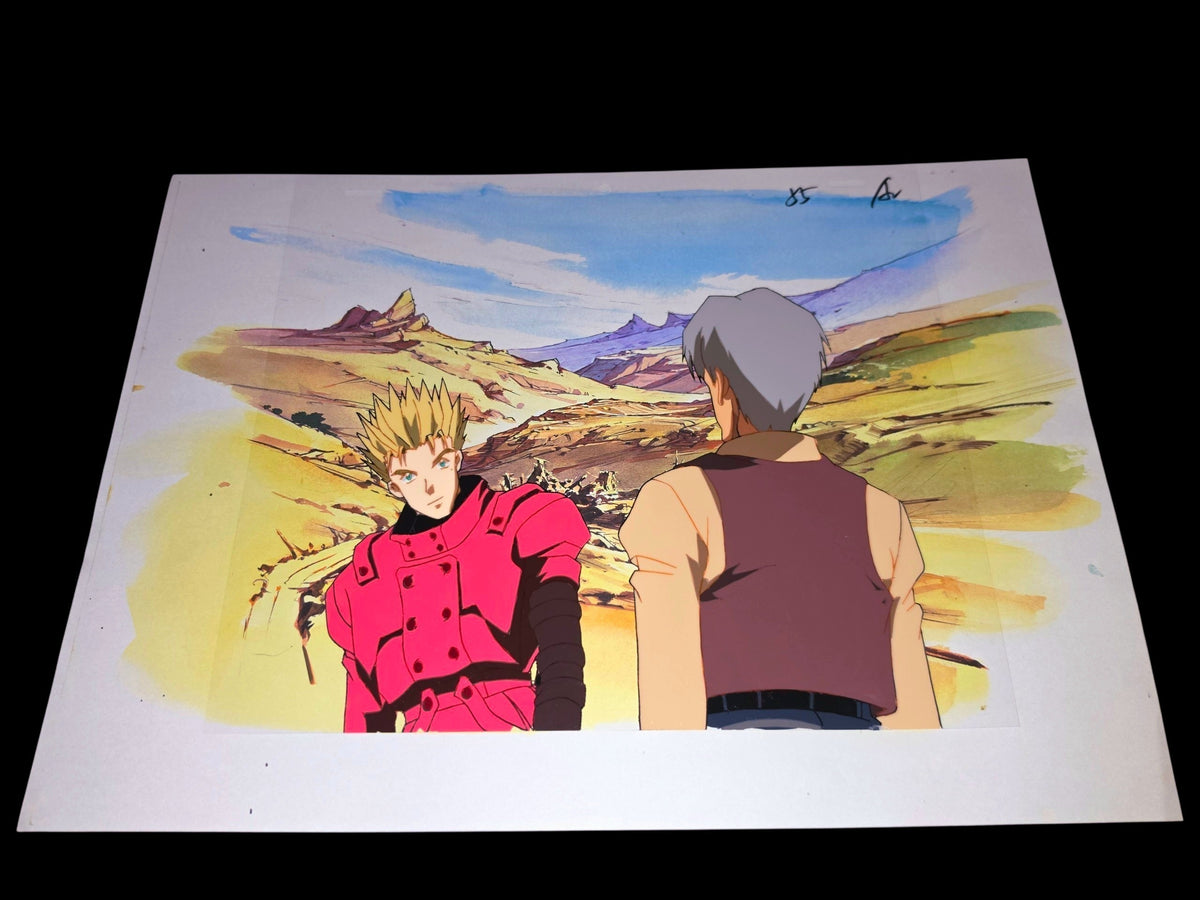 Trigun: Vash animation cel + background