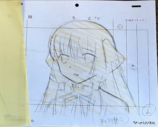 Chobits: Chi animation layout genga #3