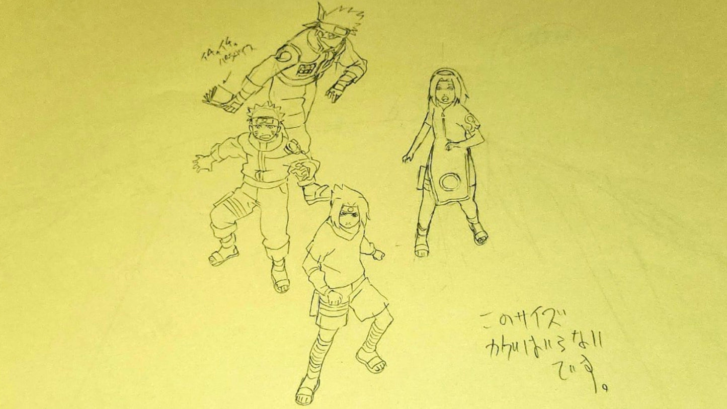 Naruto: OP1 Opening #1 Naruto Sasuke Sakura Kakashi animation layout correction genga