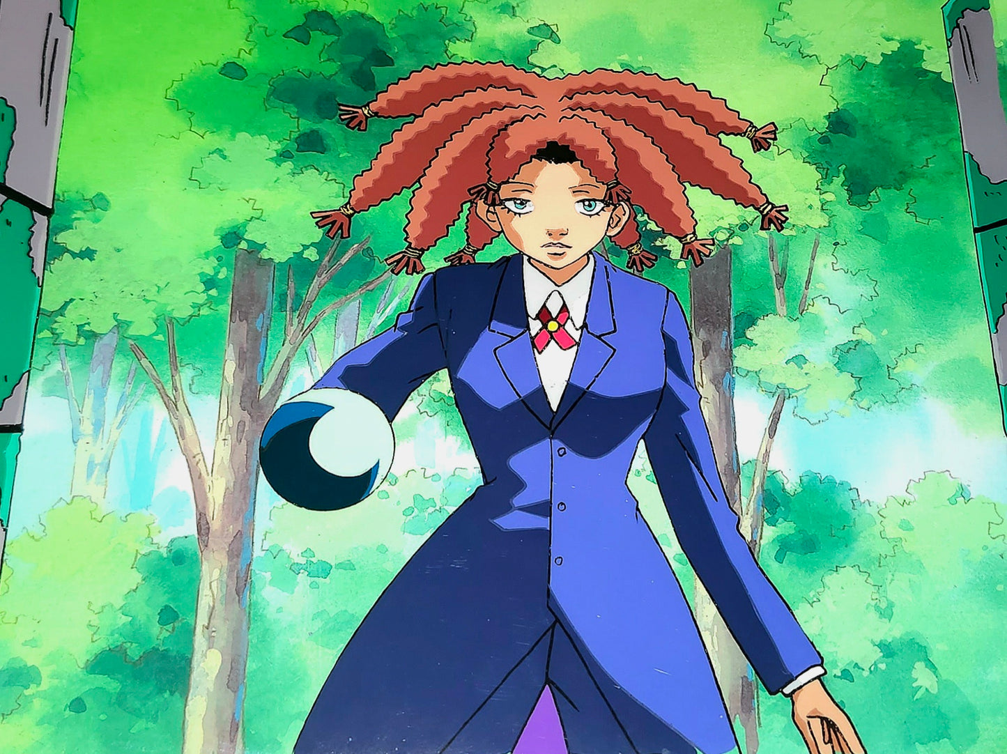 Hunter X Hunter: Canary animation cel + background