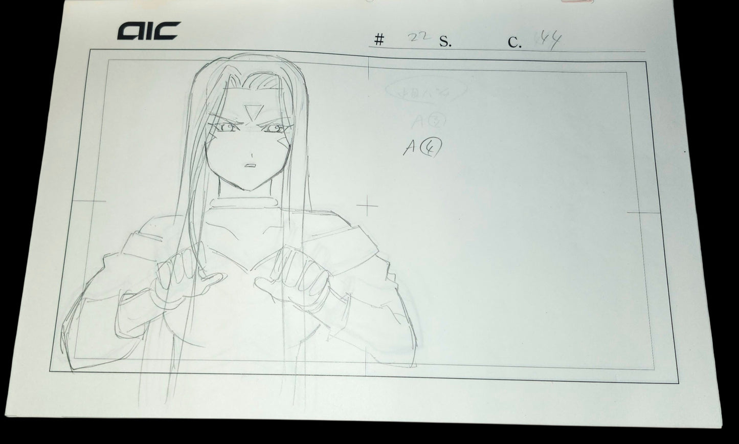 Ah My Goddess! Urd animation genga 7 pc set w handdrawn background layout