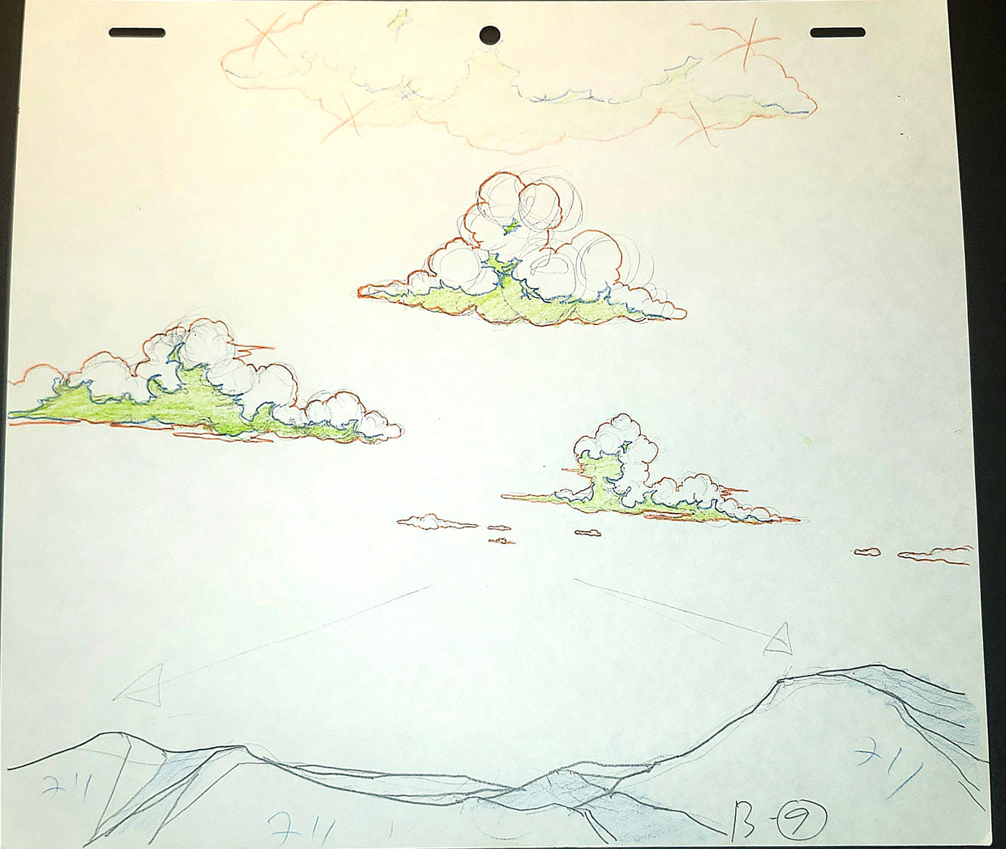 Dragonball z: Goku + Chichi on Kintoun/Nimbus animation genga 9 pc