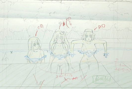 Hyakka Ryōuran Samurai Girls (ecchi): Jūbei Yagyū pan layout genga 3 pc