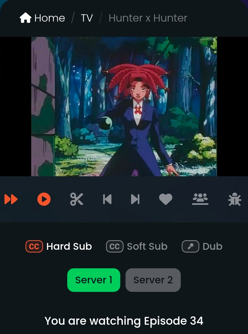 Hunter X Hunter: Canary animation cel + background