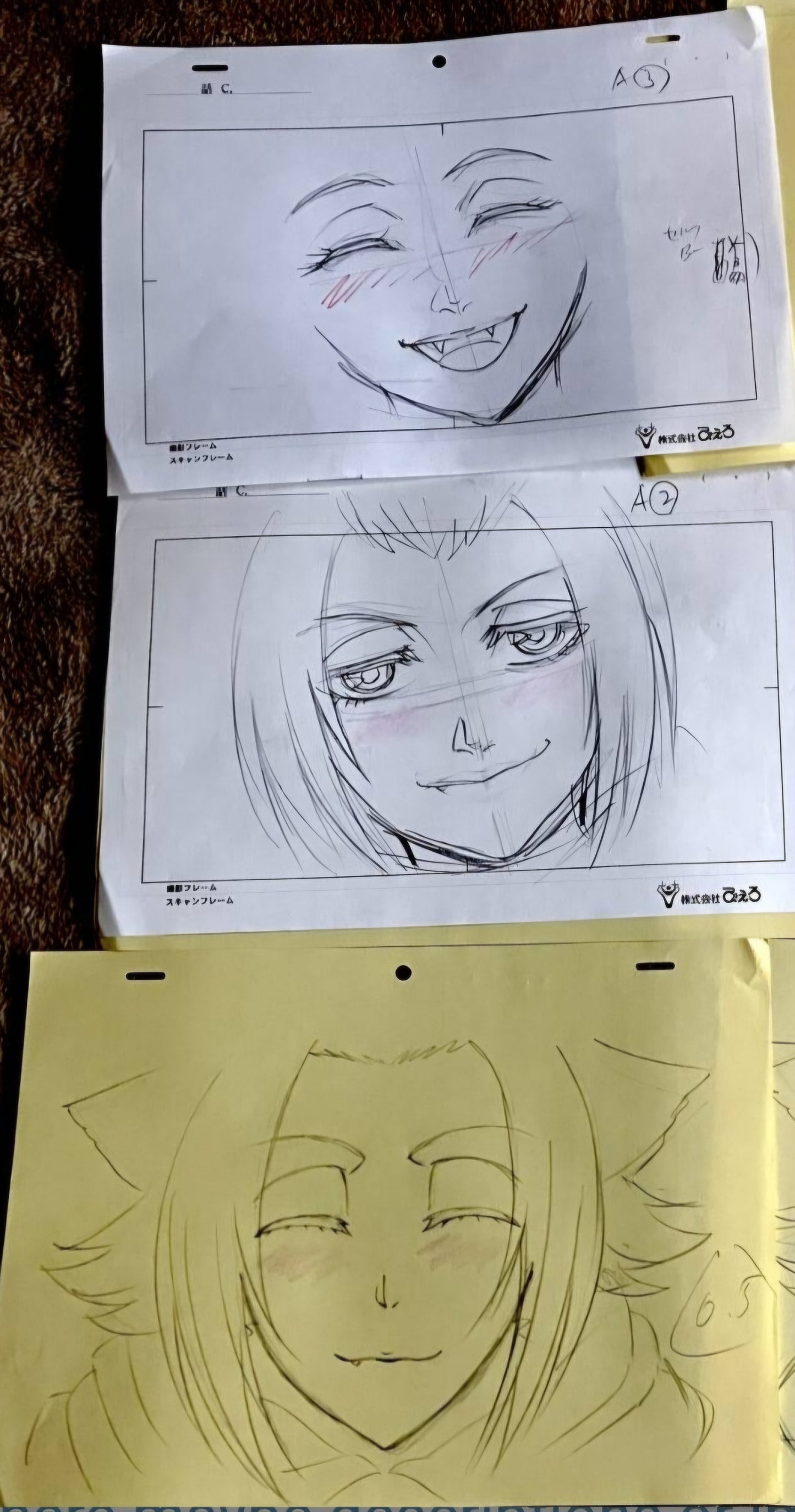 Bleach: Haineko animation genga set of 3