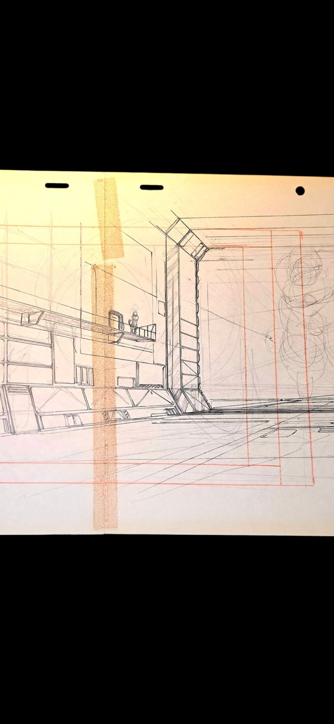 Mobile Suit Gundam 0083 Stardust Memory: *UNIQUE* Docking Bay? Animation Rough Pan genga