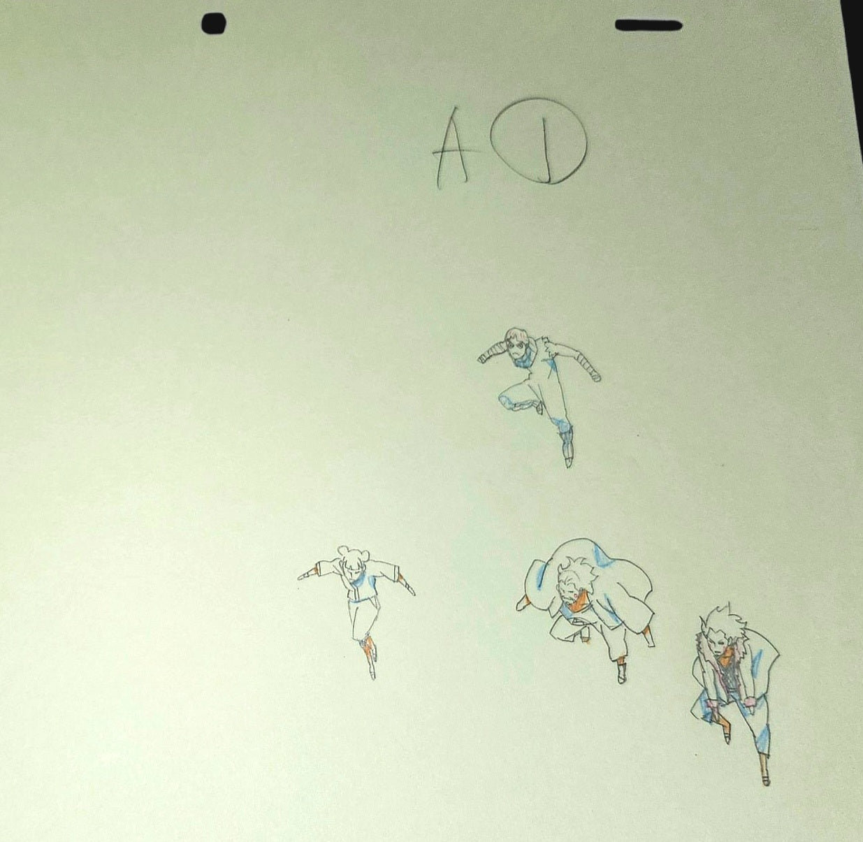 Naruto Shippuden: Rock Lee, Kiba, Choji& Ten ten animation genga