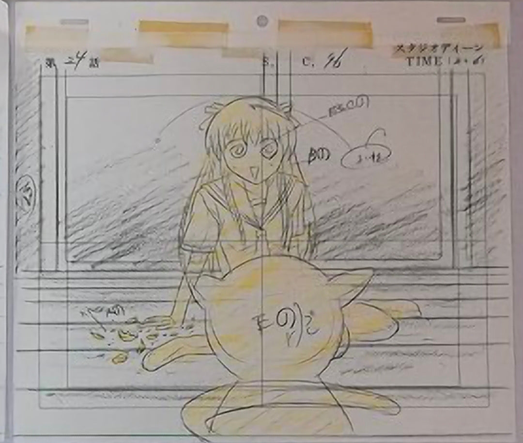 Fruits Basket: Tohru 1st meeting of Ritsu (the monkey) animation genga 3 pc