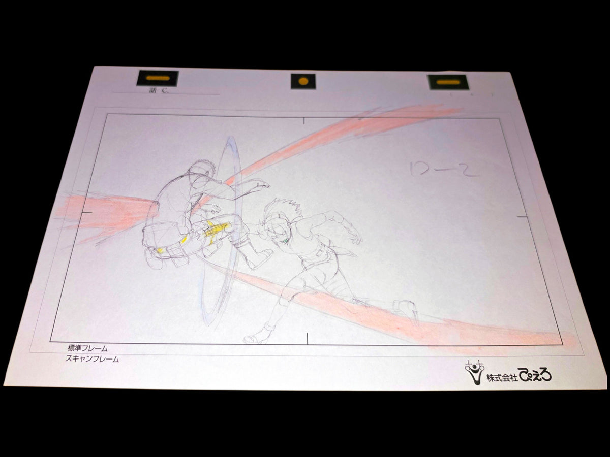 Naruto Shippuden: Sakura punches Naruto in front of Hinata animation layout genga 14pc set