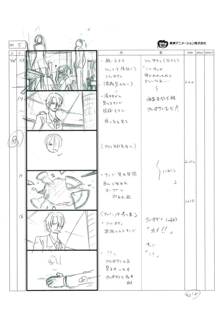 One Piece: Episode of East Blue storyboard