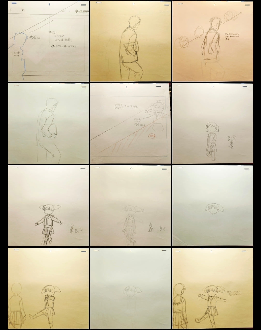 Azumanga Daioh Chiyo +kimura animation genga set of 12