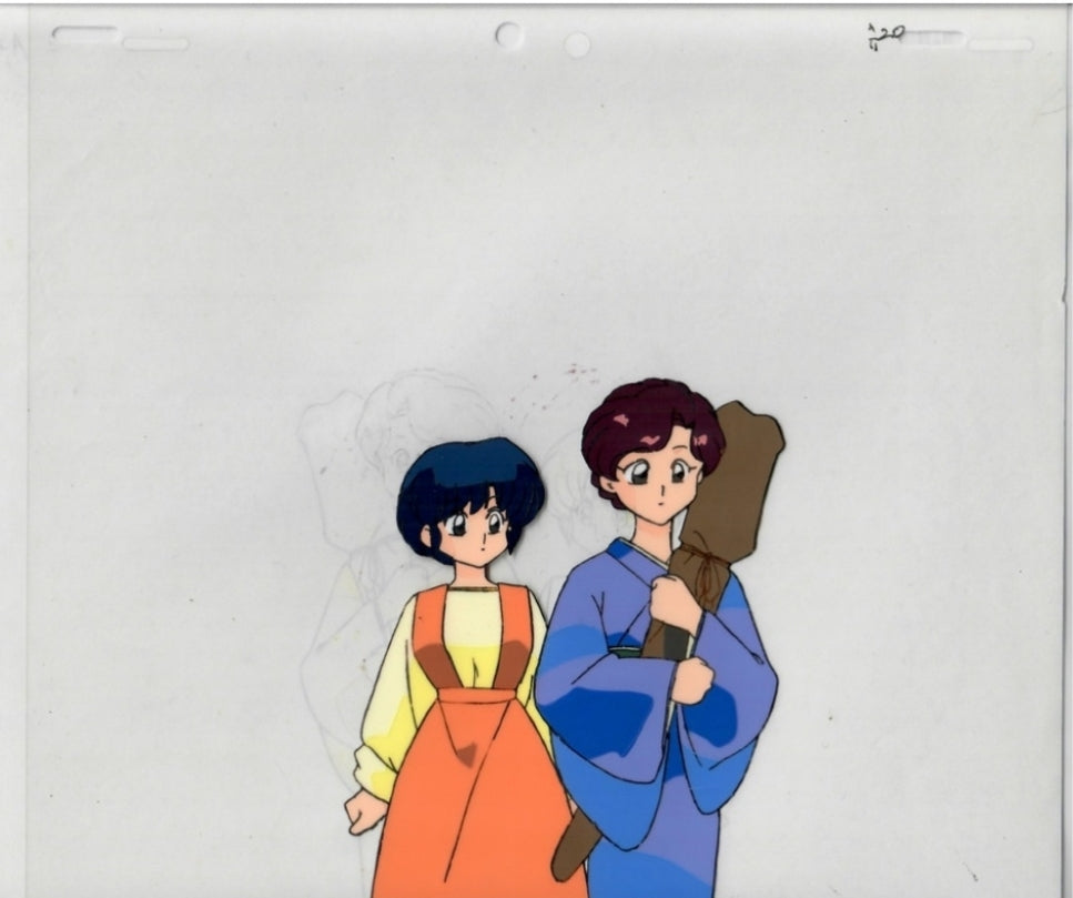 Ranma 1/2 Akane and Ranma's mother animation cel Rumiko Takahashi