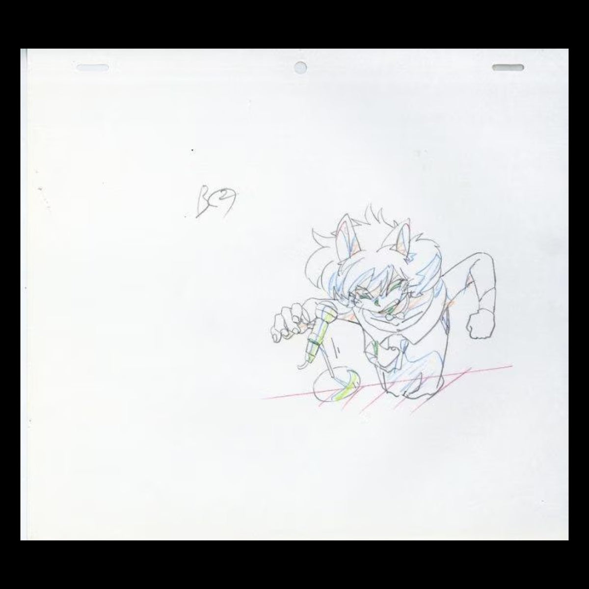 Yu Yu Hakusho: Koto the announcer and referee during the Dark Tournament animation genga 2 pc Yoshihiro Togashi