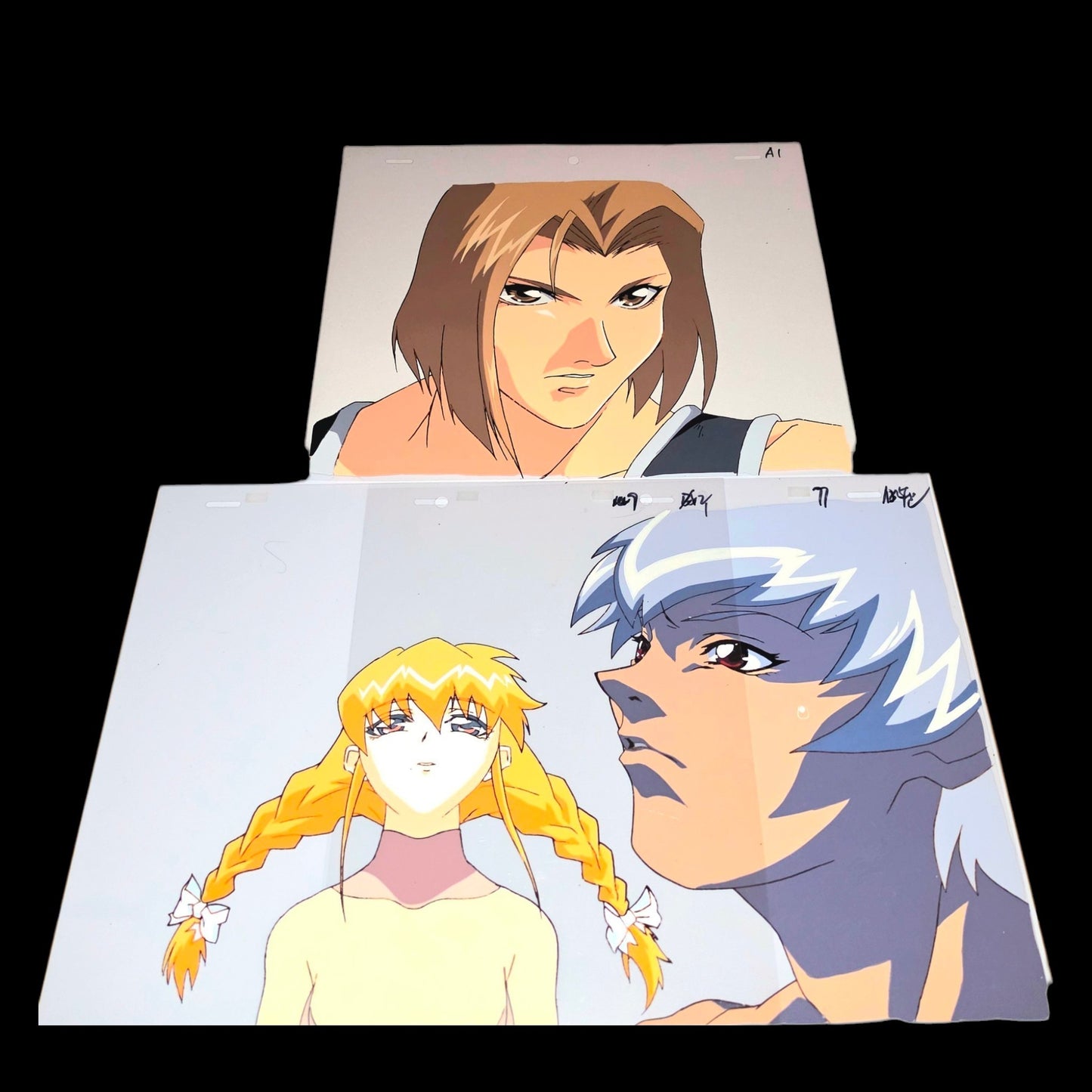 Virus Buster Serge: Serge Train, Mirei G Colder & Jouichirou, set of 3 cels