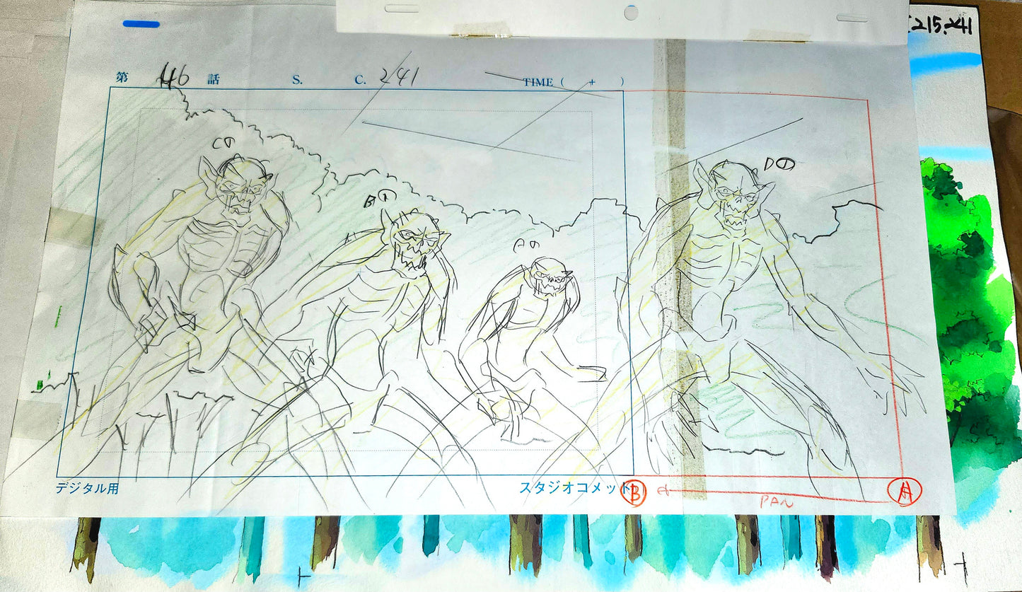 Dr. Rin! background +layout pan + envelope/timesheet