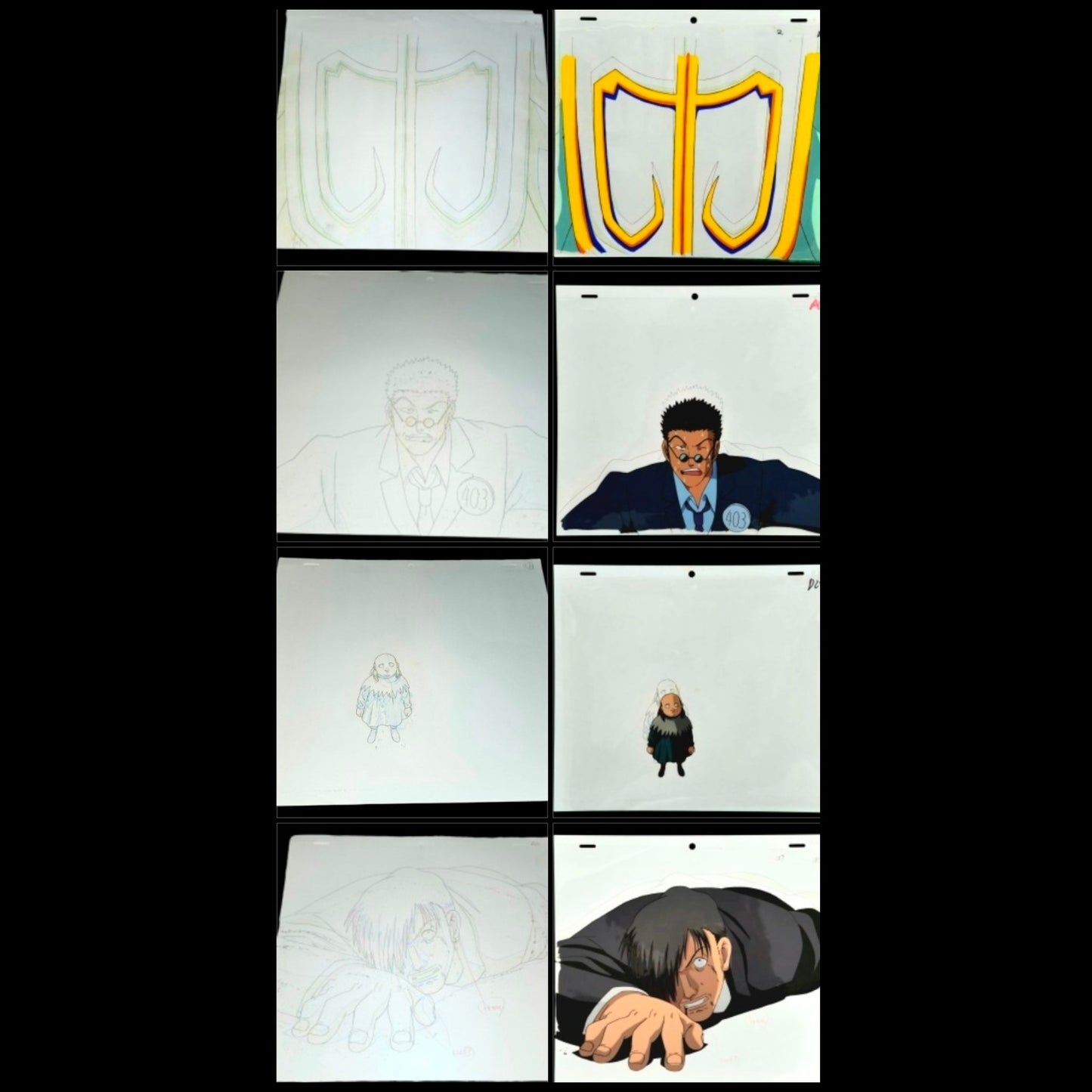 Hunter x hunter lot of 4 animation cels 8 pc set