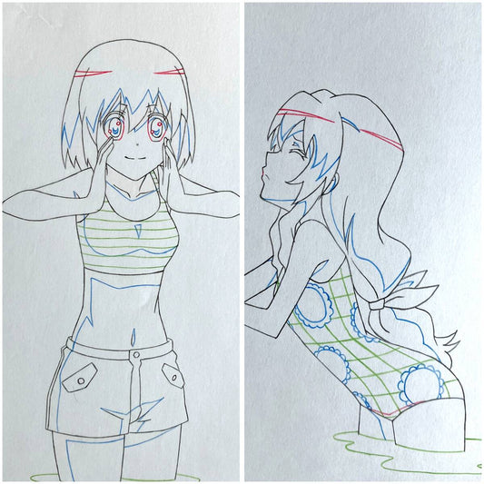 Toradora: Taiga swimsuit and Minori Kushieda animation douga 2 pc