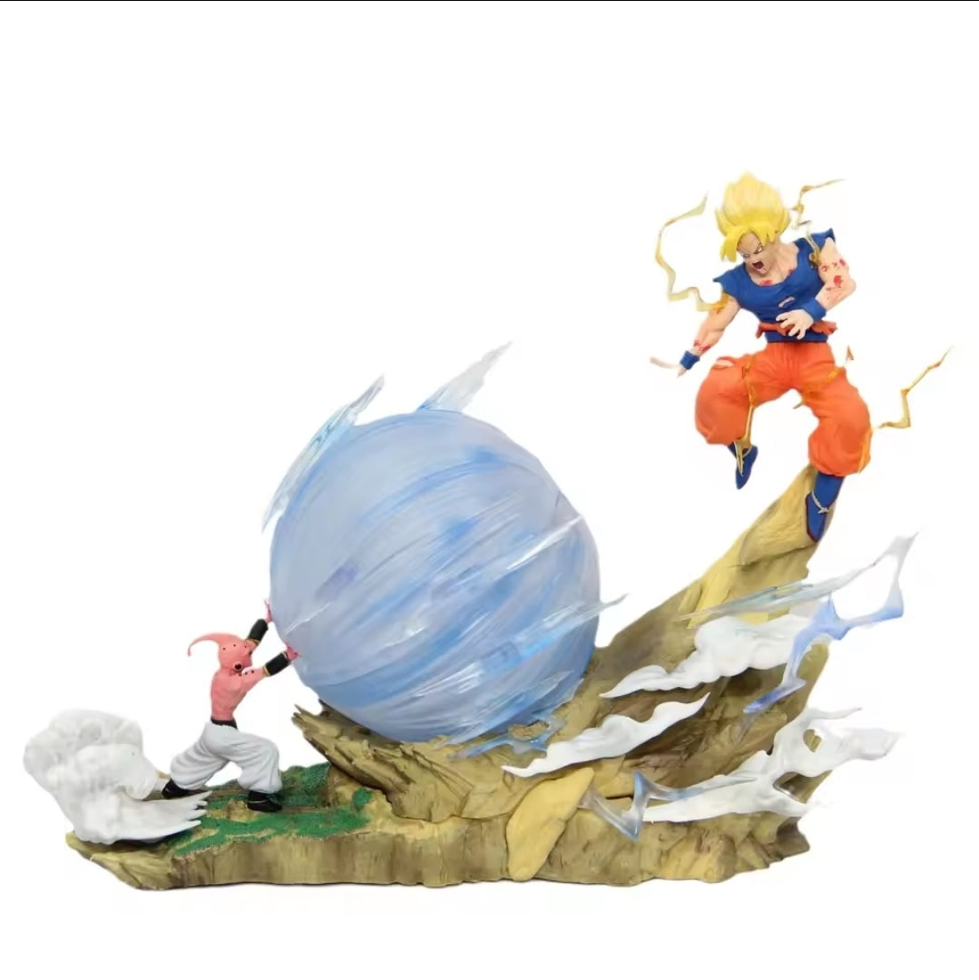 Dragonball Z Buu vs Goku Model Super Saiyan Spirit Bomb Figure Model Pvc 21cm