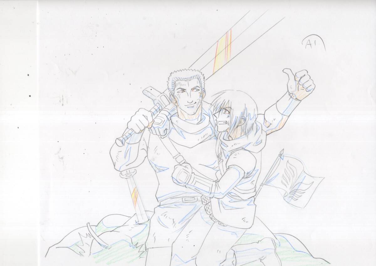 Rave Master: Elie & Plue animation genga 5 pc Hiro Mashima