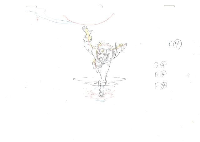 Naruto Shippuden: Naruto using his Giant Rasengan and Jiraiya animation genga full set
