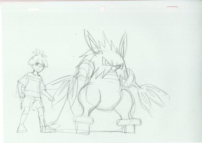 Pokémon Journeys: Shiftry rough key animation genga