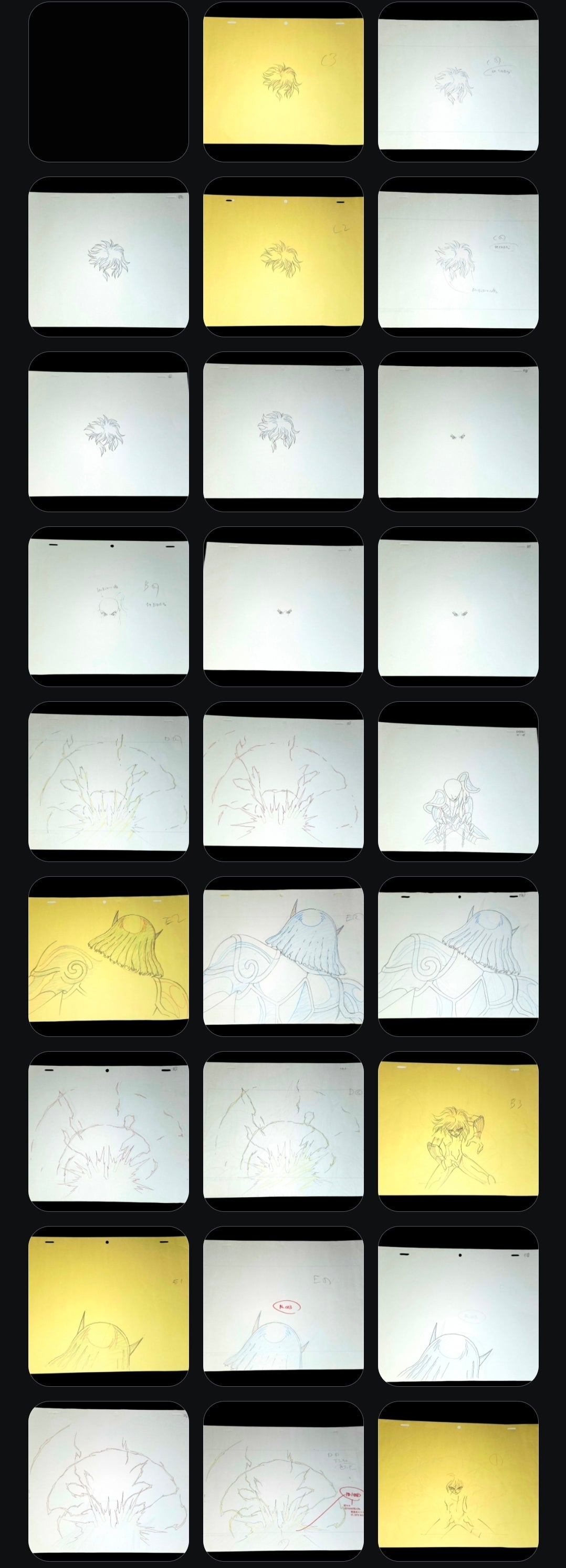 Saint Seiya: The Heaven Chapter - Overture- Shun + Theseus animation genga + douga 26 pc set