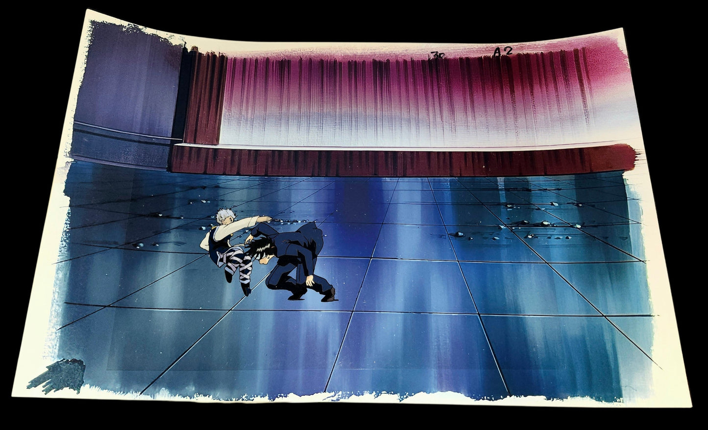 Hunter x Hunter: Xeno vs Chrollo animation cel w background
