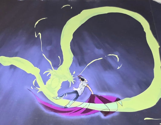 Hunter x Hunter: Chrollo vs Xeno's dragon technique animation cel (last ep)